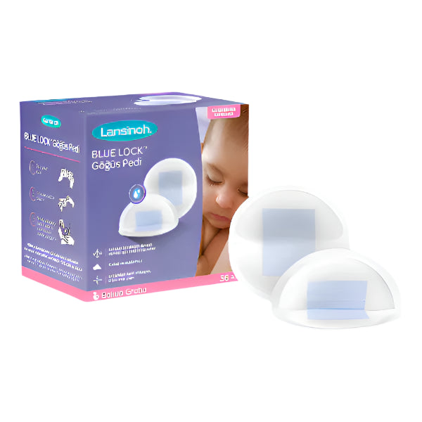 Lansinoh Blue Lock™ Göğüs Pedi 36 Adet, üstün emicilik ve konfor sunan göğüs pedi