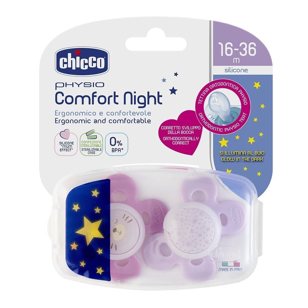 Chicco PhysioForma Comfort Silikon Emzik 16+, büyük bebekler için sağlıklı ve ergonomik tasarıma sahip emzik