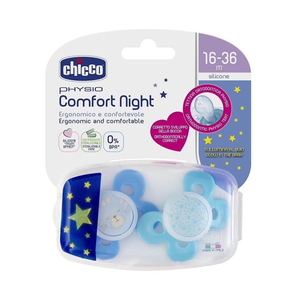 Chicco PhysioForma Comfort Silikon Emzik 16+, büyük bebekler için sağlıklı ve ergonomik tasarıma sahip emzik